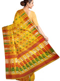Pradip Fabrics Ethnic Women's Tant Jamdani Yellow Color Saree