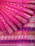Pradip Fabrics Ethnic Women's Tant Jamdani Pink Color Saree