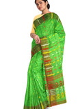 Pradip Fabrics Ethnic Women's Tant Jamdani Green Color Saree