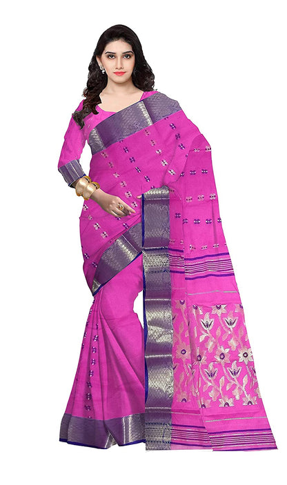 Pradip Fabrics Ethnic Women's Tant Cotton Pink color Saree