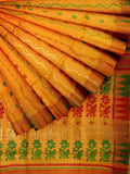 Pradip Fabrics Ethnic Women's Tant Jamdani Yellow Color Saree