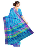 Pradip Fabrics Ethnic Women's Tant Jamdani Blue Color Saree