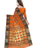 Pradip Fabrics Woven Tant Cotton Silk Orange Color Saree
