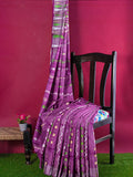 Pradip Fabrics Ethnic Women's Tant Jamdani Purple Color Saree