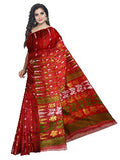 Pradip Fabrics Ethnic Women's Tant Jamdani Red Color Saree