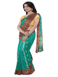 Pradip Fabrics Aqua color Tant Silk Blend Saree
