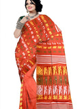 Pradip Fabrics Ethnic Women's Light Orange Color Jamdani Saree