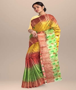 Pradip Fabrics Woven Tant Silk Blend Saree