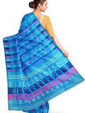 Pradip Fabrics Ethnic Women's Tant Jamdani Blue Color Saree