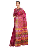 Pradip Fabrics Ethnic Women's Tant Jamdani Maroon Color Saree