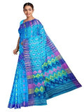Pradip Fabrics Ethnic Women's Tant Jamdani Blue Color Saree