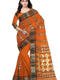 Pradip Fabrics Woven Tant Cotton Silk Orange Color Saree