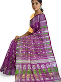 Pradip Fabrics Ethnic Women's Tant Jamdani Purple Color Saree