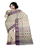 Pradip Fabrics Women's Tant Tussar Silk Brown color Saree