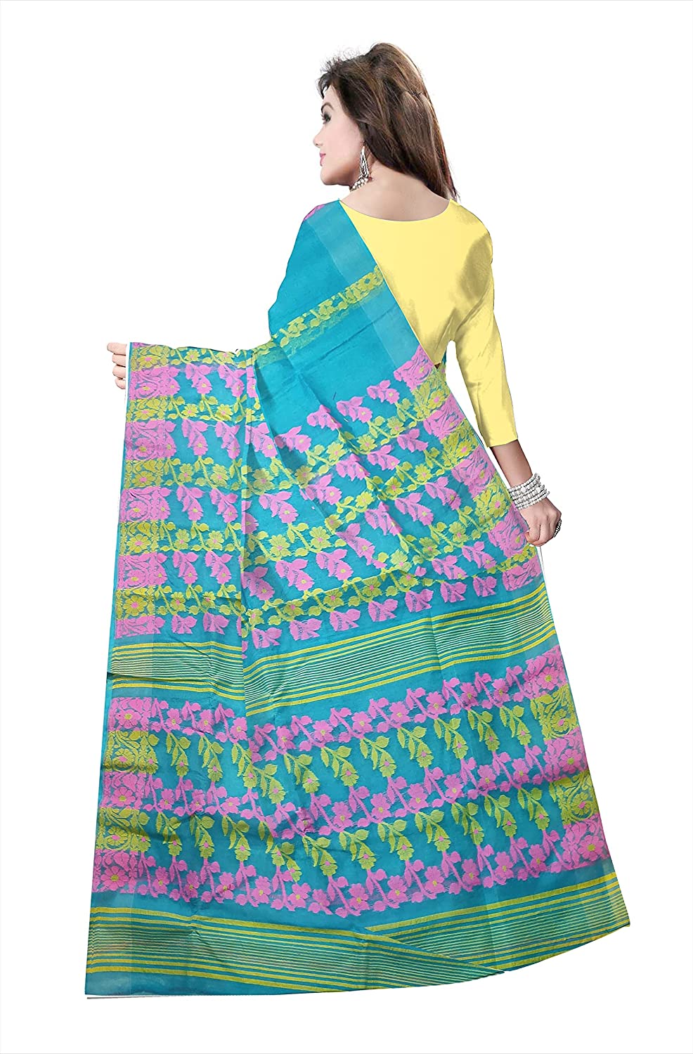 Pradip Fabrics Ethnic Women's Tant jamdani Saree