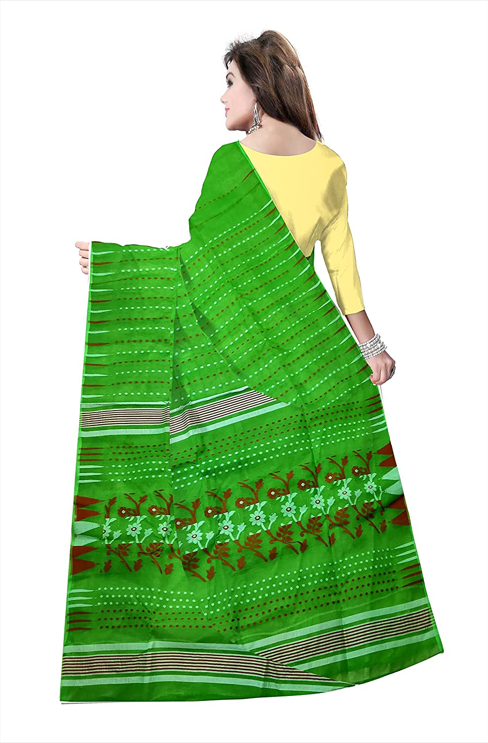 Pradip Fabrics Ethnic Women's Tant jamdani Light Green Color Saree