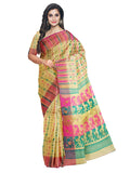 Pradip Fabrics Ethnic Women's Tant Jamdani Beige Color Saree