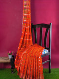 Pradip Fabrics Ethnic Women's Tant Jamdani Dark Orange Color Saree