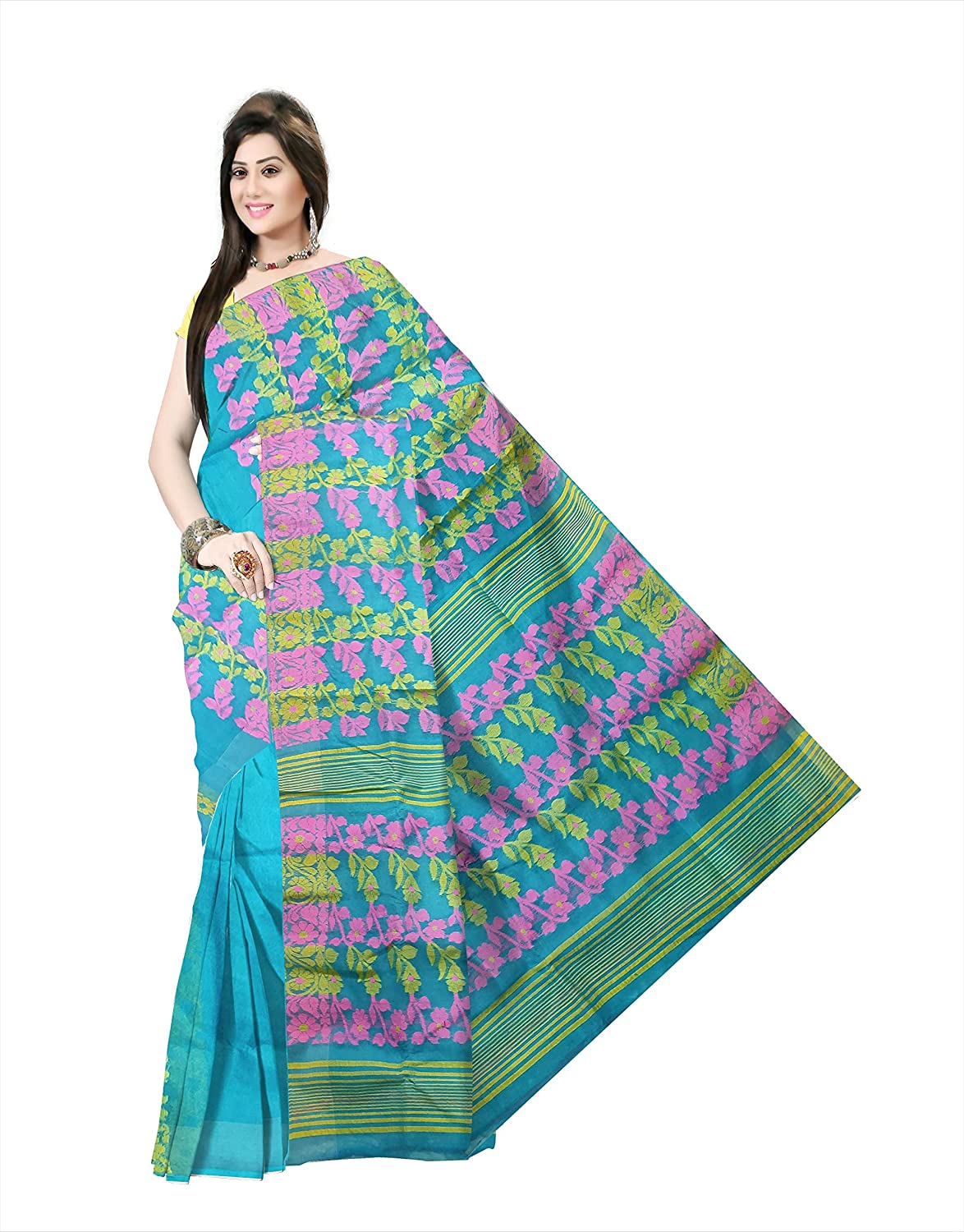 Pradip Fabrics Ethnic Women's Tant jamdani Saree