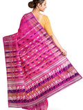 Pradip Fabrics Ethnic Women's Tant Jamdani Pink Color Saree