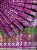 Pradip Fabrics Ethnic Women's Tant Jamdani Purple Color Saree