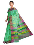 Pradip Fabrics Ethnic Women's Tant Jamdani Soft Green Color Saree