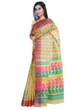 Pradip Fabrics Ethnic Women's Tant Jamdani Beige Color Saree