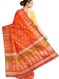 Pradip Fabrics Ethnic Women's Tant Jamdani Dark Orange Color Saree