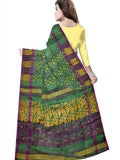 Pradip Fabrics Ethnic Women's Tant jamdani Green Color Saree