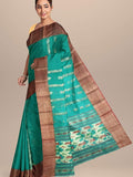 Pradip Fabrics Aqua color Tant Silk Blend Saree