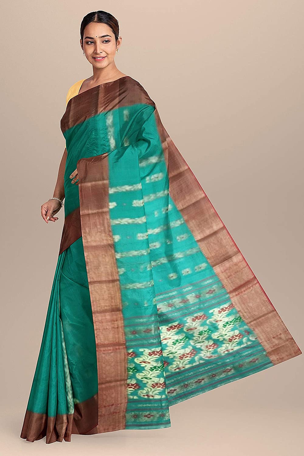 Pradip Fabrics Aqua color Tant Silk Blend Saree