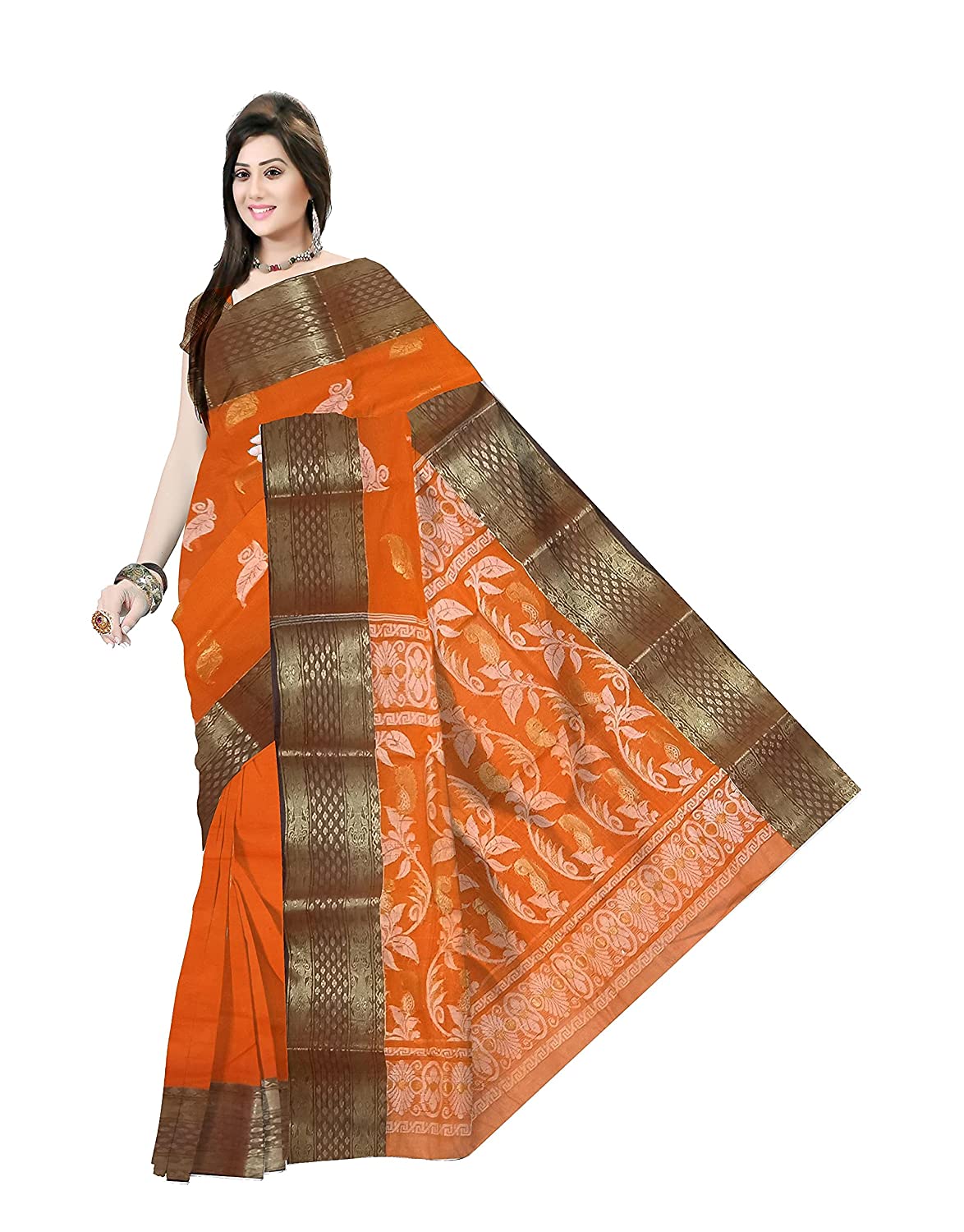 Pradip Fabrics Woven Tant Silk Blend Saree