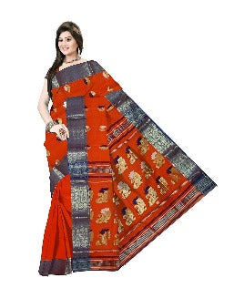 Pradip Fabrics Ethnic Women's Tant Cotton Silk Red Color Saree