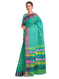 Pradip Fabrics Ethnic Women's Tant Jamdani Jade Green Color Saree