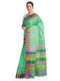 Pradip Fabrics Ethnic Women's Tant Jamdani Soft Green Color Saree