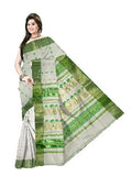 Pradip Fabrics Ethnic Women's Tant Cotton White Color Saree