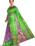 Shankh design pallu and Temple Border