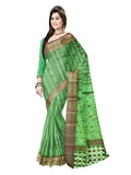 Pradip Fabrics Ethnic Women's Tant Silk Green Color Saree