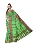 Pradip Fabrics Ethnic Women's Tant Silk Green Color Saree