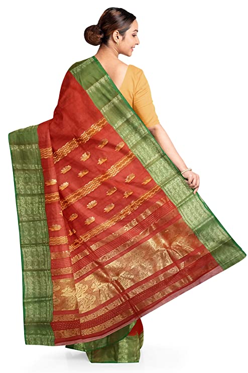 Pradip Fabrics Woven Tant Cotton Blend Saree