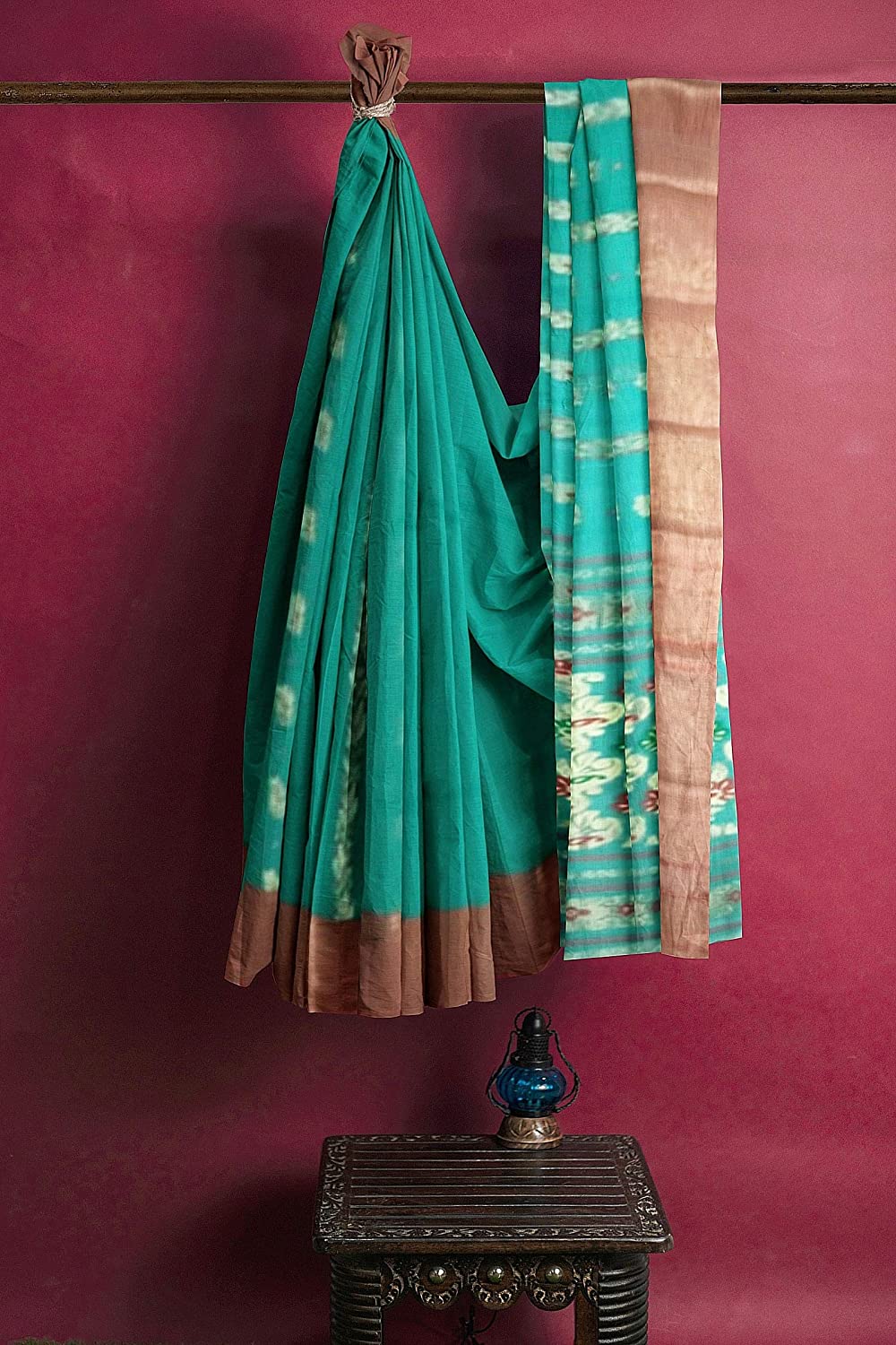 Pradip Fabrics Aqua color Tant Silk Blend Saree