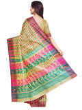 Pradip Fabrics Ethnic Women's Tant Jamdani Beige Color Saree