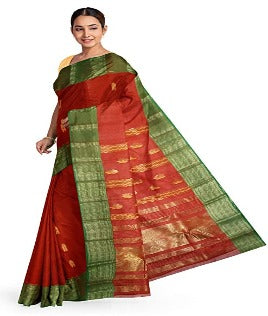 Pradip Fabrics Woven Tant Cotton Blend Saree