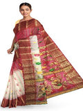 Red and White Color Saree