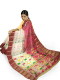 Floral Design Pallu and Zari Border Saree