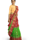 Floral Pallu and Zari Par