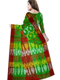 Pradip Fabrics Woven Tant Cotton All Over Dhakai Jamdani Green and Red Saree
