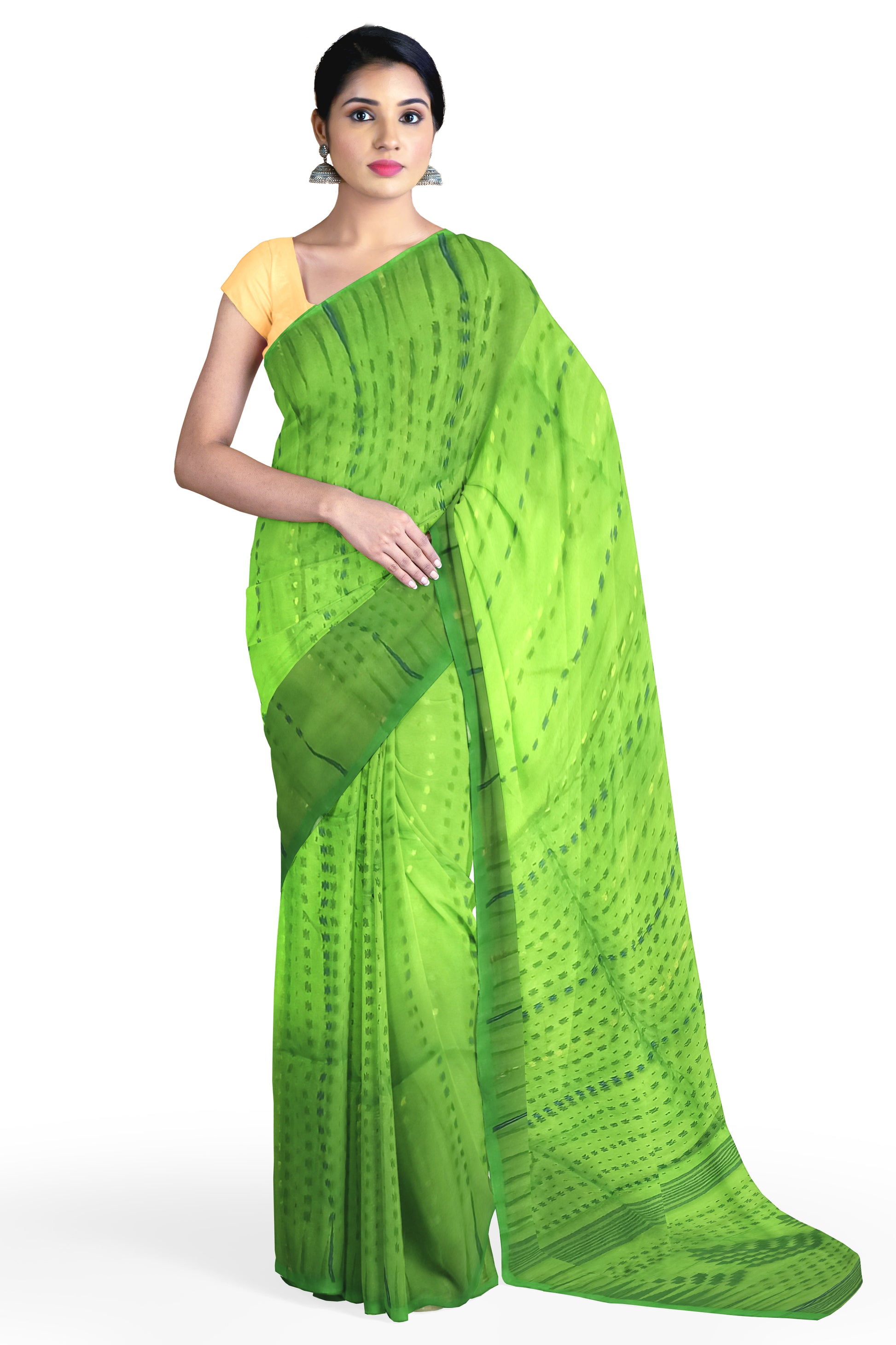 pradip fabrics light green saree