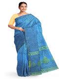 Pradip Fabrics Ethnic Women's Tant Jamdani Light Blue Color Saree
