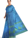 Pradip Fabrics Ethnic Women's Tant Jamdani Light Blue Color Saree